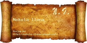 Nekola Ilona névjegykártya